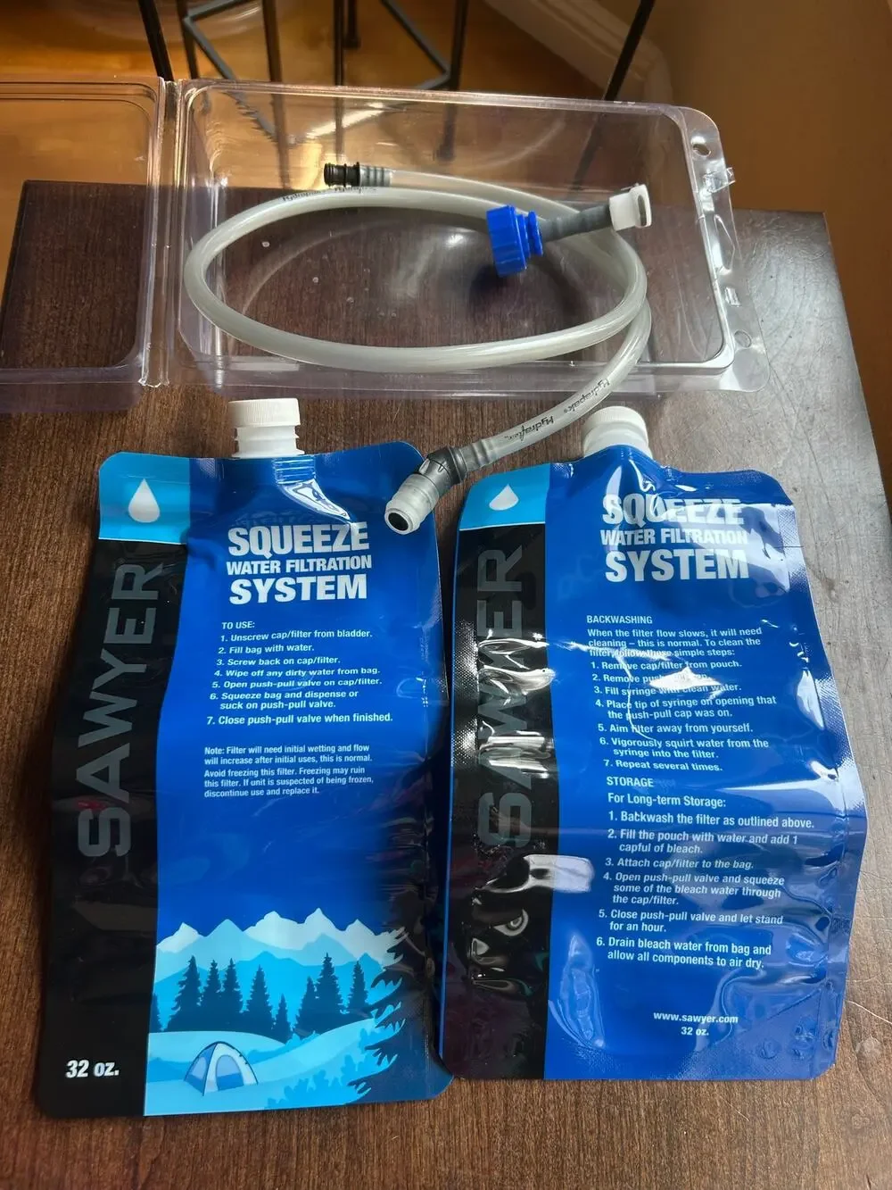 New Sawyer Squeeze Water Filtration System designed for hiking camping